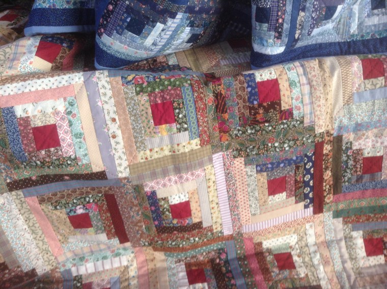 2.  Log cabin quilt at a show and tell, at a quilt meeting this week.